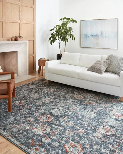 Vista 16 de Loloi Alfombra decorativa azul Cassandra de 2'-6" x 4'-0