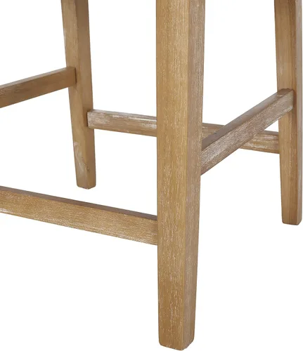 Vista 5 de Harper & Bright Designs Taburetes de bar beige, taburetes de bar de 26 pulgadas de altura de mostrador con respaldo para isla de cocina, sillas