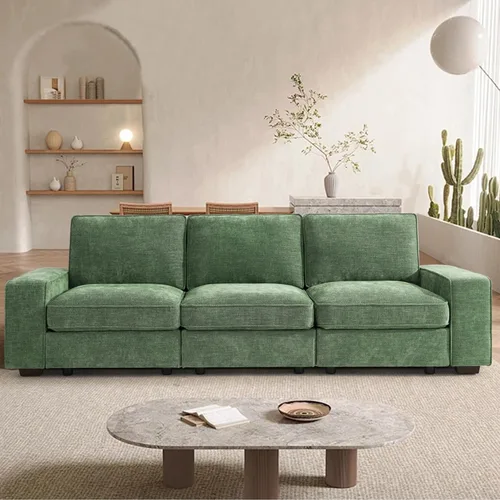 Vista 18 de TEKAMON - Sofá modular de 73" con almacenamiento en el asiento, sofá biplaza moderno de tela de chenilla para sala de estar, oficina, apartamento