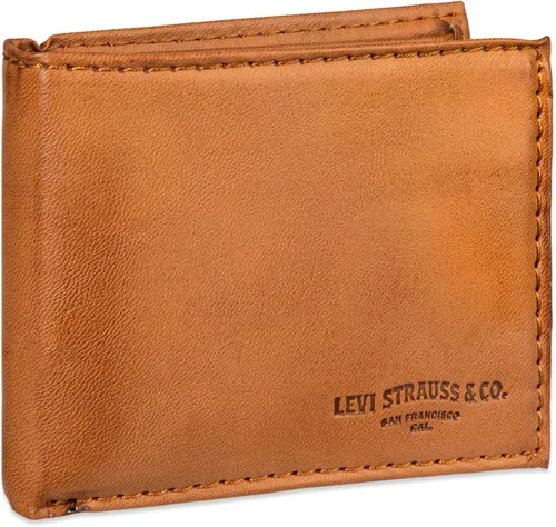 Vista 2 de Levi's Cartera delgada de capacidad extra para hombre con múltiples ranuras para tarjetas y ventana para identificación