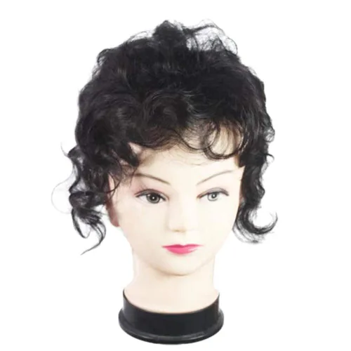 Vista 3 de Topper rizado ondulado para mujer, pieza de cabello sintético con clip, aspecto natural, peluca invisible para pérdida de cabello con flequillo