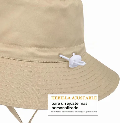 Vista 5 de Sombrero de sol de ala ancha para mujer, sombrero plegable de verano con protección UV para mujeres y niñas Caqui