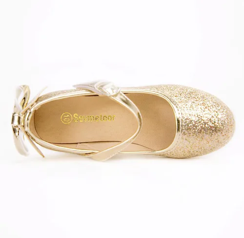 Vista 3 de Zapatos de vestir para niñas, zapatos de princesa de tacón bajo, zapatos planos Mary Jane para fiestas de bodas y niños pequeños