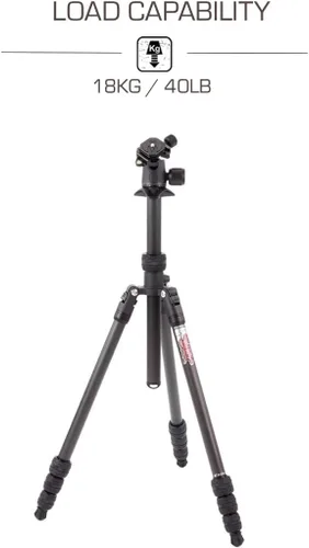 Vista 5 de 3 Legged Thing Punks Billy 2.0 - Trípode de fibra de carbono para viajes, compacto y ajustable, con tres patas desmontables, oscuridad (negro mate)