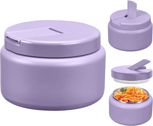 Vista 12 de Tarro para niños de 13.5 oz para alimentos calientes, tarro de alimentos aislado al vacío con tapa de hebilla, contenedor de almuerzo aislado