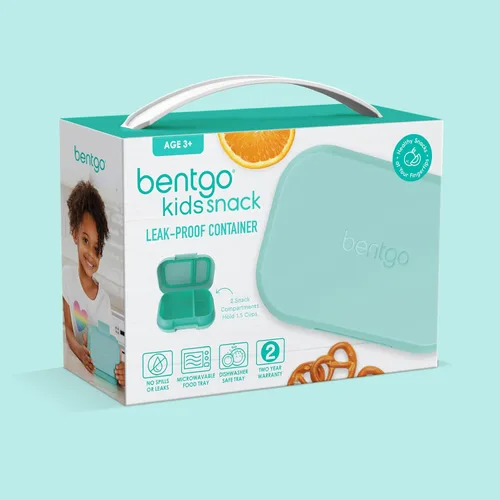 Vista 8 de Bentgo Snack para niños a prueba de fugas de 2 compartimentos estilo bento Aguamarina