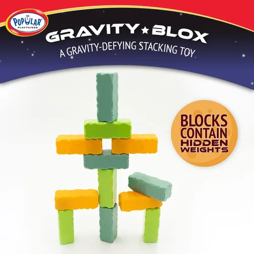 Vista 2 de POPULAR PLAYTHINGS Gravity Blox - Juguete de construcción de equilibrio, bloques apilables con peso para juego creativo, juego de rompecabezas