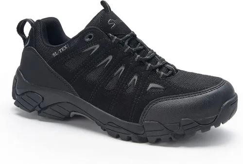 Vista 9 de SHULOOK Botas de senderismo impermeables para hombre, ligeras, antideslizantes, al aire libre, botas de tobillo transpirables, senderismo