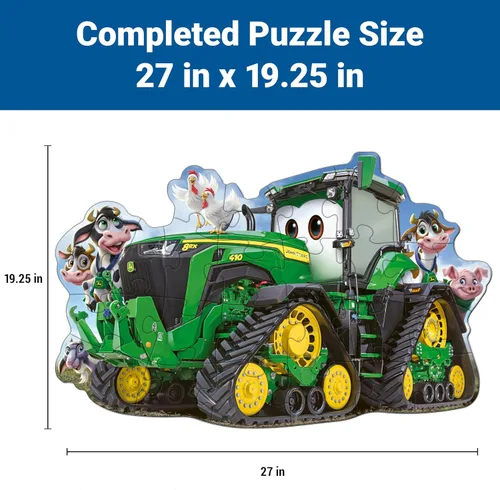Vista 3 de Ravensburger John Deere Tractor Floor Puzzle – Atractivo rompecabezas de 24 piezas para niños Piezas duraderas y fáciles de ajustar Herramienta