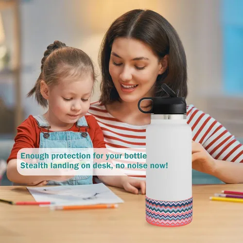 Vista 4 de WK IEASON Funda protectora de silicón base para botella de Hydro Flask de boca ancha/boca estándar, protector de fondo de silicón antideslizante