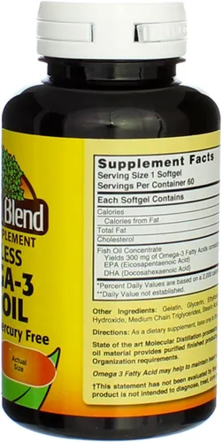 Vista 4 de Nature's Blend Aceite de pescado omega-3 inodoro 60 Sgels