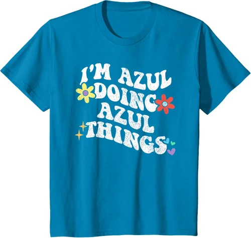 Vista 46 de Retro Groovy Im AZUL Doing AZUL Things - Camiseta divertida para el día de la madre, Negro