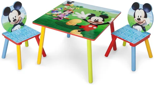 Vista 2 de Delta Children Juego de mesa y silla para niños (2 sillas incluidas), ideal para artes y manualidades, merienda y silla tapizada, Mickey Mouse