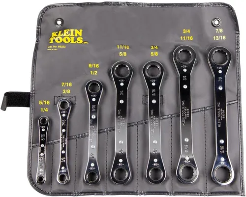 Vista 11 de KLEIN TOOLS 68221 SAE Juego de llaves de caja de trinquete, 5 piezas, 10 tamaños, fabricadas en Estados Unidos
