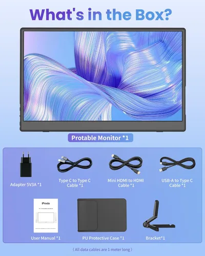 Vista 11 de Monitor portátil inalámbrico de 15,6 pulgadas para soporte portátil AirPlay