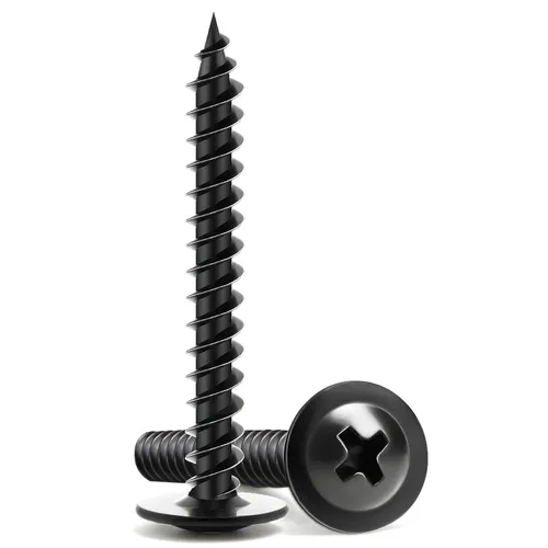 Vista 15 de Tornillos para Madera de 1 Pulgada, 110 PCS FIXLINK Premium Tornillos para Madera Negros con Cabeza Truss Phillips, Autorroscantes de Electroforesis