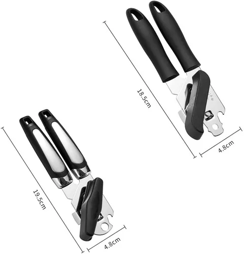 Vista 2 de HIGHROCK Abrelatas multifunción para cocina, abrelatas y abrelatas, abrelatas manual, abrelatas portátil (negro)