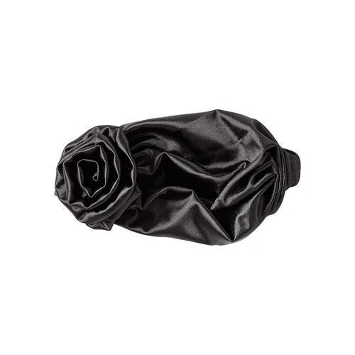 Vista 2 de KISS COLORS & CARE Turbante preatado con nudo superior, negro, elegante, elástico y suave para dormir, máxima protección del cabello, minimiza