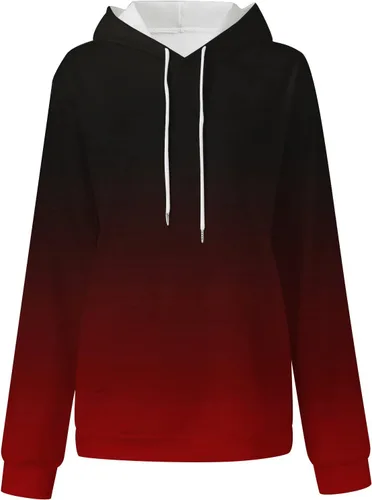 Vista 3 de Ceboyel Sudadera de gran tamaño con estampado de neón para mujer, sudadera con cordón, suéter de moda, ropa de moda de otoño 2023