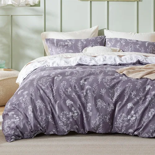 Vista 32 de Bedsure Juego de funda de edredón Twin para dormitorio, juego de funda de edredón reversible floral con cierre de cremallera, juego de ropa de cama