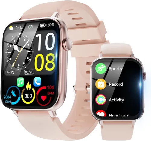 Vista 9 de Reloj inteligente para hombres y mujeres, contestar/hacer llamadas, monitor de fitness HD de 1.85 pulgadas con frecuencia cardíaca 24/7 y monitor