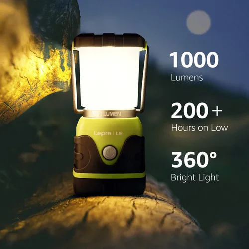 Vista 2 de Lighting EVER Paquete – 2 artículos: 1000LM batería LED linterna camping y 1000LM recargable LED linterna de camping