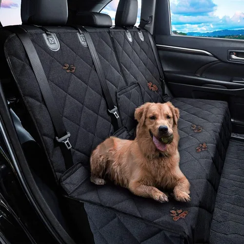 Vista 9 de Petalage - Funda de asiento de automóvil para perro, antideslizante, impermeable, resistente, a prueba de arañazos, lavable, compatible