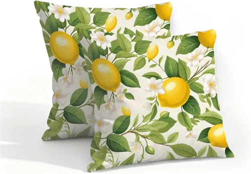 Vista 12 de Juego de 2 fundas de almohada impermeables para exteriores, 16 x 16 pulgadas, fundas de almohada decorativas de patio para muebles de jardín, sofá