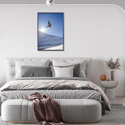 Vista 4 de Pósteres de Lona de Acción de Esquí Geniales y Modernos Arte de Pared de Deportes Extremos de Invierno Escena de Nieve Preppy Impresiones de Esquí
