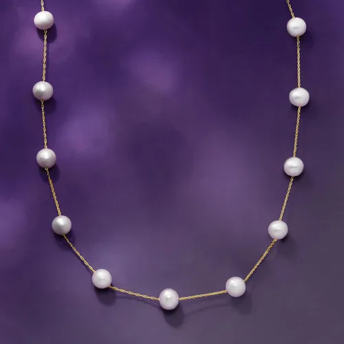 Vista 5 de Ross-Simons 6-6.5mm Cultured Pearl Station Necklace