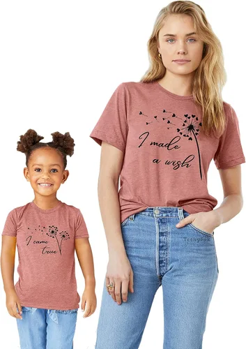 Vista 3 de Teeny Fox Mama I Made A Wish I Came True Baby Mother - Trajes a juego con lindas camisas familiares