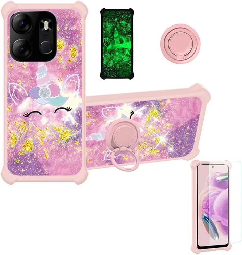 Vista 98 de jioeuinly JSF-DJS - Funda compatible con Nothing Phone 2a con protector de pantalla de vidrio templado, policarbonato duro + silicona suave, soporte