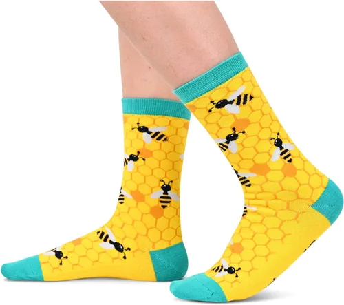 Vista 2 de Zmart Funny Silly Cool Crazy Socks for Women Teen Girls, Turtle Bee Flamingo Dolphin Book Lover Gifts