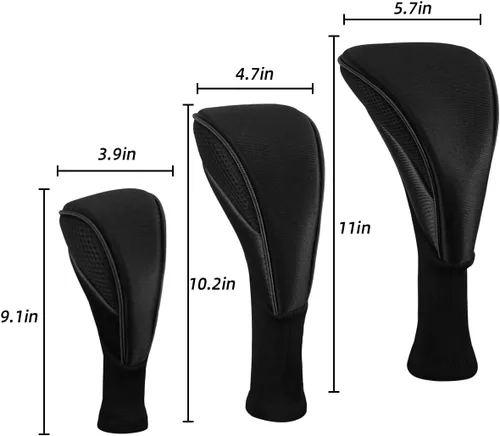 Vista 7 de Scott Edward Fundas para cabezas de palos de golf para híbridos de Fairway Woods, 3 piezas de cuello largo de malla para palos de golf con etiquetas
