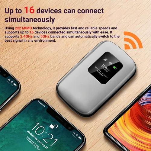 Vista 6 de Hotspot móvil portátil 4G LTE WiFi 6 Hotspot WiFi de viaje global Más de 180 países Hasta 48 horas de tiempo de uso Conecta hasta 16
