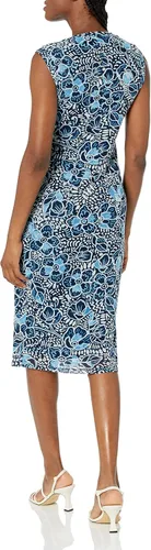 Vista 2 de Nine West Womens Cheyenne Crew Neck Sleeveless Mesh Dress