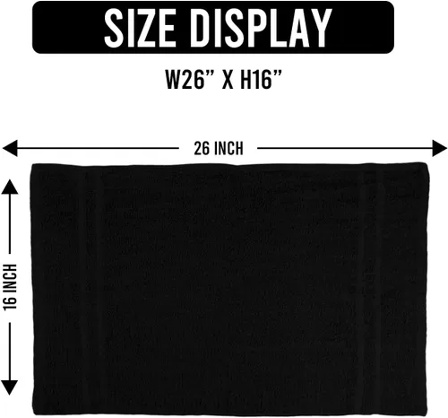 Vista 6 de Toallas de salón – Paquete de 50 toallas de mano negras 100% algodón Toalla de spa – 16x27 pulgadas Altamente absorbable Toallas faciales