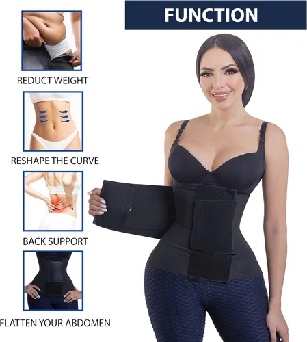 Vista 2 de Faja Colombiana tipo Reloj de Arena moldeadora y reductora ideal para el entrenamiento diario y uso diario., Negro