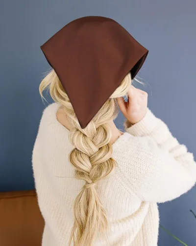 Vista 7 de AWAYTR 3 unidades de bandana para el cabello para mujeres y niñas, bufanda para el cabello, bandana de doble capa triangular, pañuelo