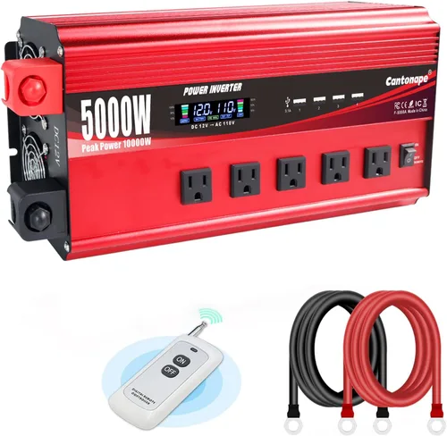 Vista 14 de Inversor de corriente 2000W 12V a 110V/120V DC a CA con pantalla LCD