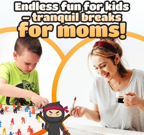 Vista 6 de Set de regalo de figuras de acción de ninja mini, 36 piezas de suministros de fiesta y adornos para tartas de cumpleaños
