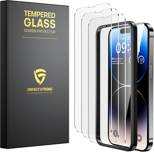 Vista 23 de ImpactStrong Protector de pantalla de vidrio templado inastillable para iPhone 11 Pro/iPhone XS/iPhone X, marco de fácil instalación, sin burbujas