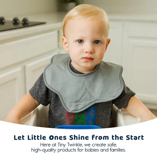 Vista 6 de Tiny Twinkle Roundabout Drool Bibs 3 Pack - 360 Rotating Water Resistant and Absorbent Teething Baby Bibs