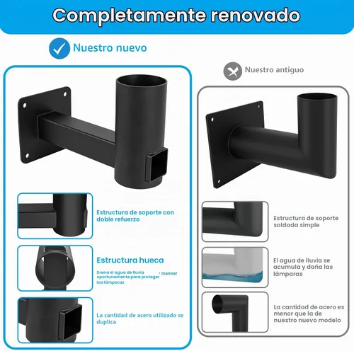 Vista 2 de Soporte de pared de 90 grados, soporte en forma de L, adaptador de espiga para luces de ajuste deslizante, soporte de pared ajustable, ángulo