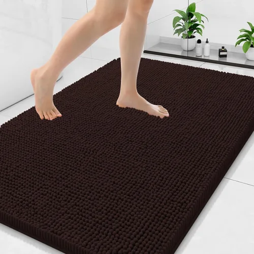 Vista 143 de Arotive Alfombras de baño de felpilla extrasuaves y absorbentes, de 24 x 16 pulgadas, lavables a máquina, parte trasera de goma antideslizante
