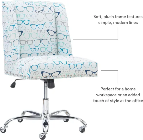Vista 8 de Linon Home Décor Brookville - Silla de oficina, color marfil