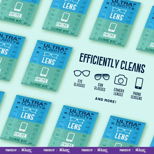 Vista 5 de Ultra Clarity impulsado por Nano Magic Limpiador de Lentes 420 unidades Láminas prehumedecidas de grado óptico no abrasivas para gafas