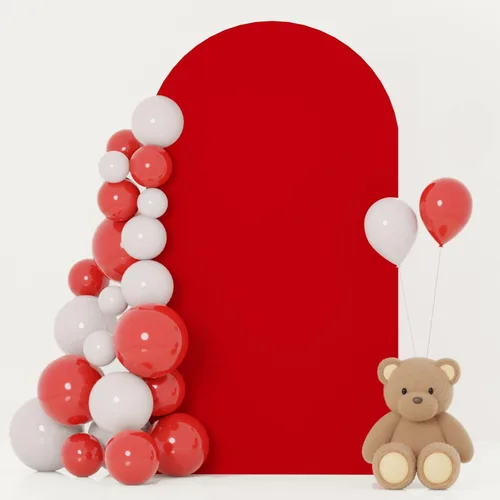 Vista 13 de FOTSHARER Cubierta para arco de boda, cubierta de arco de globo beige de 2.6 x 6 pies, cubiertas de fondo de arco de arco de elastano boho Chiara