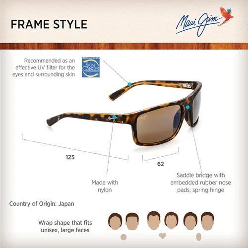 Vista 6 de Maui Jim Men's and Women's Byron Bay Polarized Wrap Sunglasses