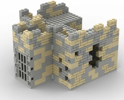 Vista 6 de Lemess Ruinas militares WW2 Ruins Juego de construcción de ruinas, 372 piezas WW2 Ruined Building Military Sets Compatible con WW2 Set